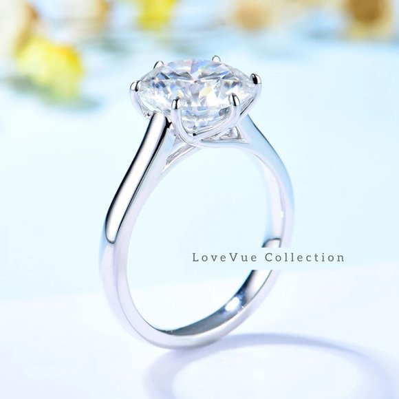 Certified 4ct. t.w. Diamond in 10k Solid White Gold Solitaire Engagement Ring - Picture 3 of 15